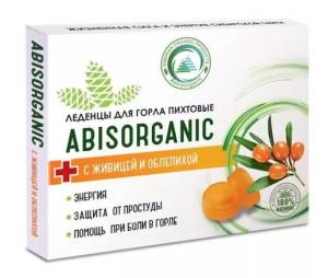 Леденцы ABISORGANIC Пихтовые с живицей и облепихой 10шт